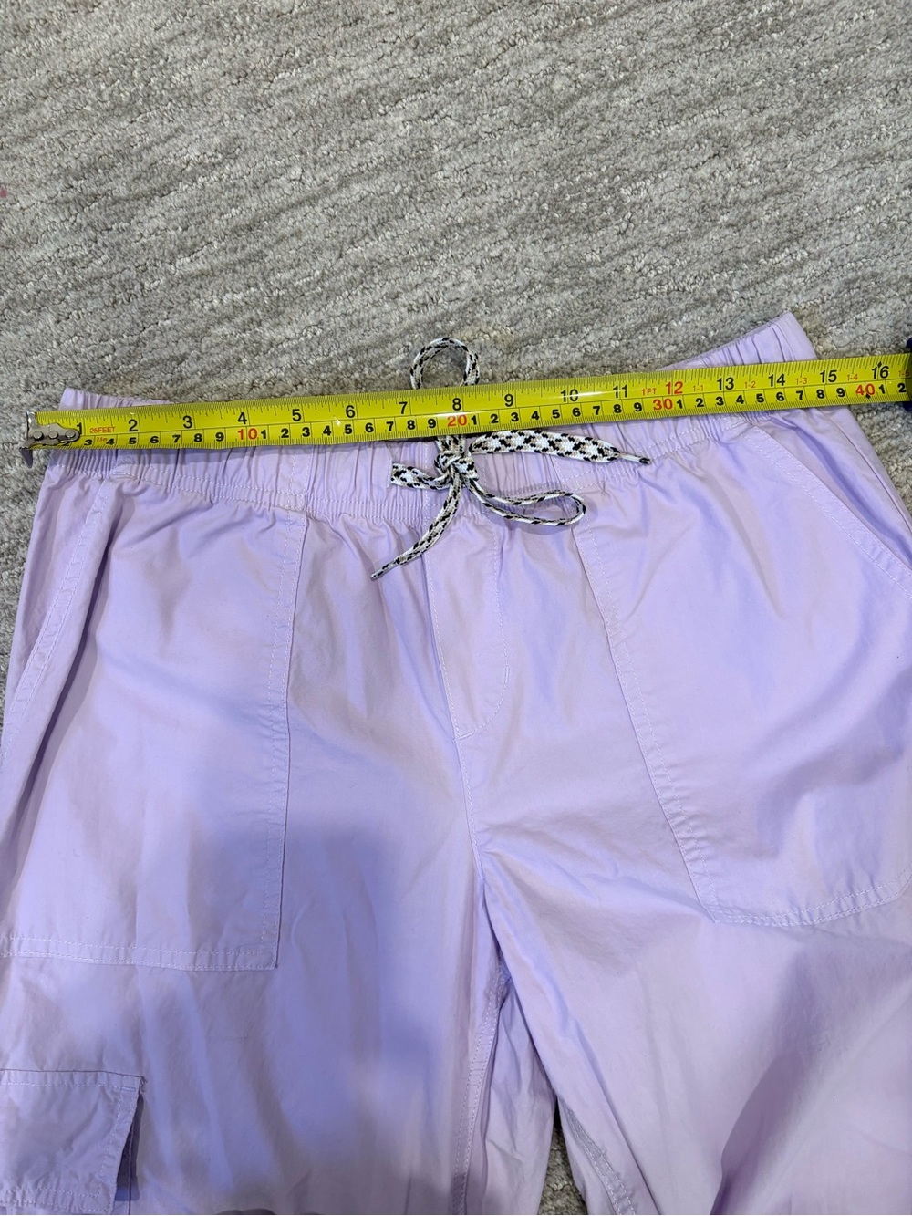 Aerie Lilac Cotton Wide Leg Cargo Pants | Drawstring Waist | Size Small - Picture 4 of 8